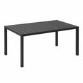 Table d'extérieur rectangulaire en aluminium noir 180x90x74 cm