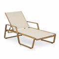 Chaise Longue de Jardin Réglable Aluminium et Textilène Sable