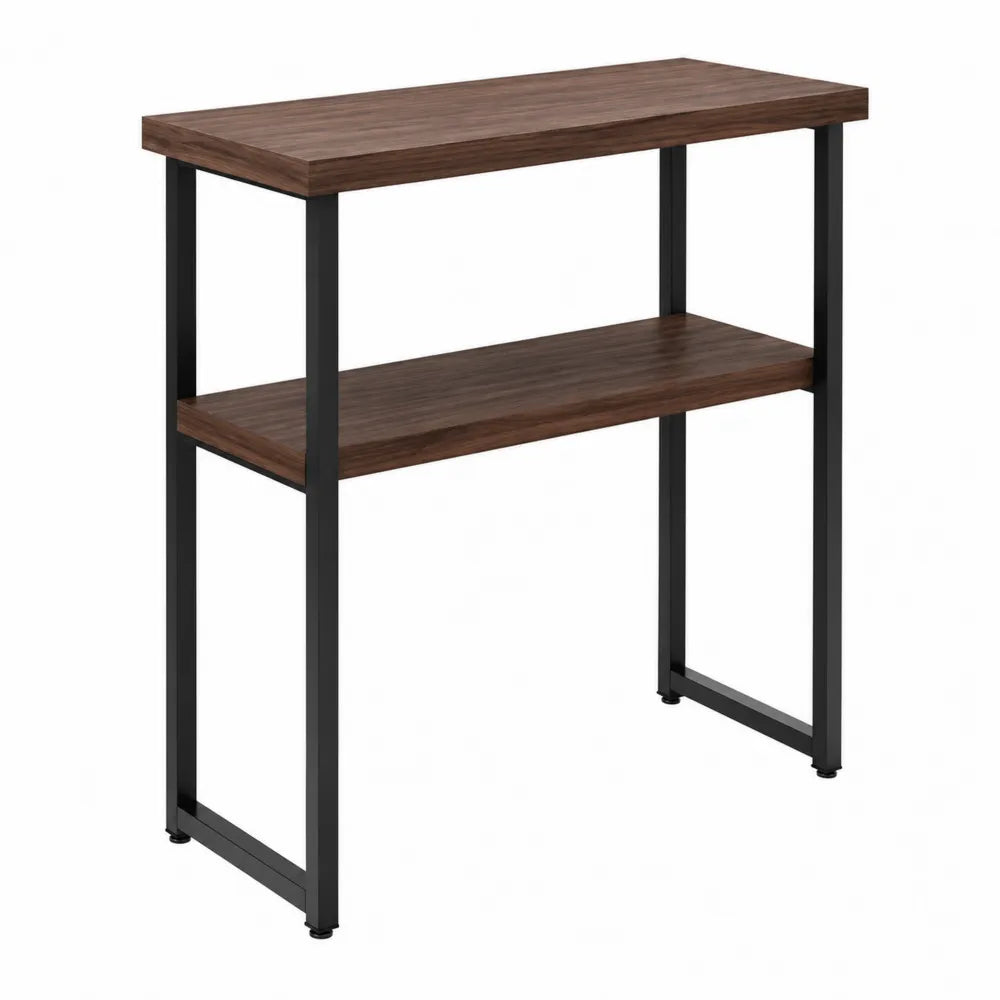 Table de service bois métal marron/noir 102x40x90cm