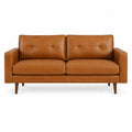 Canapé deux places en cuir marron 150 cm