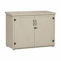 Armoire de rangement extérieure en résine avec portes battantes en beige