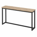 Console en bois de chêne clair et métal noir 120x30x80 cm