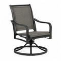 Chaise pivotante en aluminium noir avec textilène gris