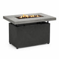 Table de feu en béton et métal gris/noir