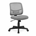 Chaise de bureau en tissu avec dossier en maille polyester gris
