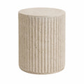 Table d'appoint ronde en pierre composite Beige