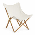 Chaise Papillon en Bois et Tissu Écru