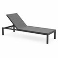 Chaise longue extérieure en aluminium et textilène gris