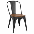 Chaise en métal et bois noir