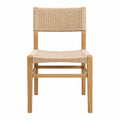 Chaise en bois de chêne avec corde en papier tressée