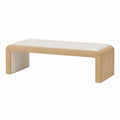 Banc en bois et tissu beige