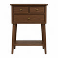Table console en bois avec 3 tiroirs et étagère