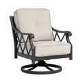 Fauteuil pivotant en aluminium avec coussins en polyester beige