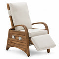 Fauteuil inclinable en bois avec coussins en tissu beige
