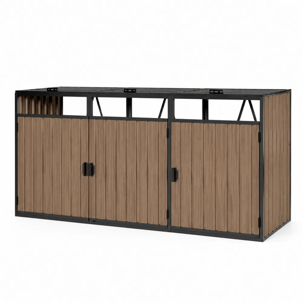 Abri de Rangement Extérieur en Métal et Composite Bois 213 x 100 x 134 cm