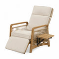 Fauteuil inclinable en bois d'acacia et corde avec tablette pliante