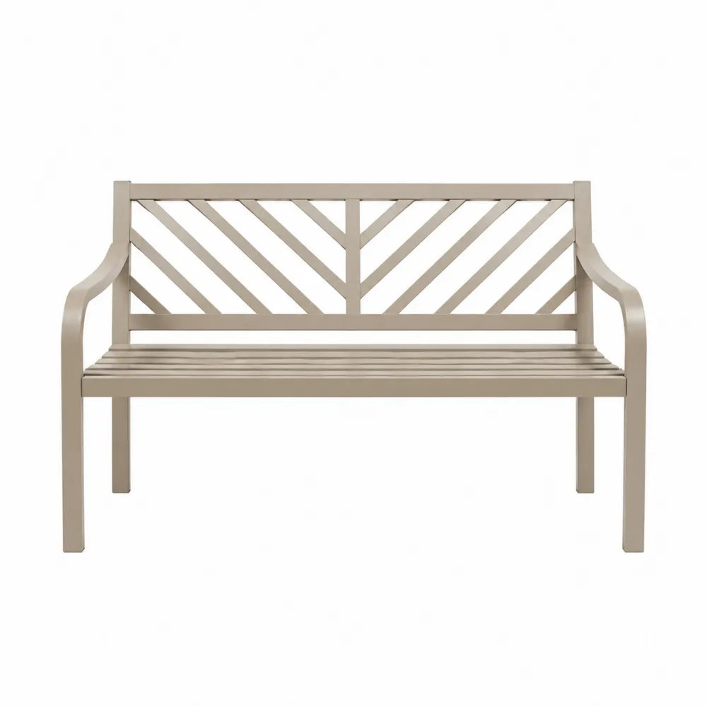 Banc de jardin en aluminium beige 120 cm