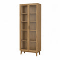 Armoire en Bois avec Portes en Verre Strié 200x80x35 cm