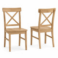 Lot de 2 chaises en bois de chêne avec dossier croisé