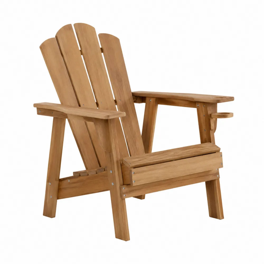 Chaise en bois d'acacia avec repose-gobelet