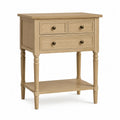 Console en bois avec trois tiroirs et étagère 80x35x80 cm