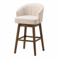 Tabouret de bar en bois et tissu en polyester beige 105 cm