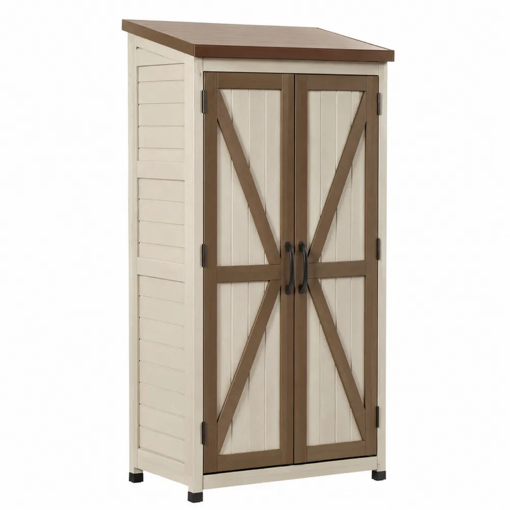 Armoire de rangement extérieur en résine avec portes doubles 80x45x180 cm