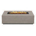 Table à feu extérieur béton gris avec pierres de lave