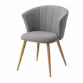 Chaise en bois et tissu polyester gris