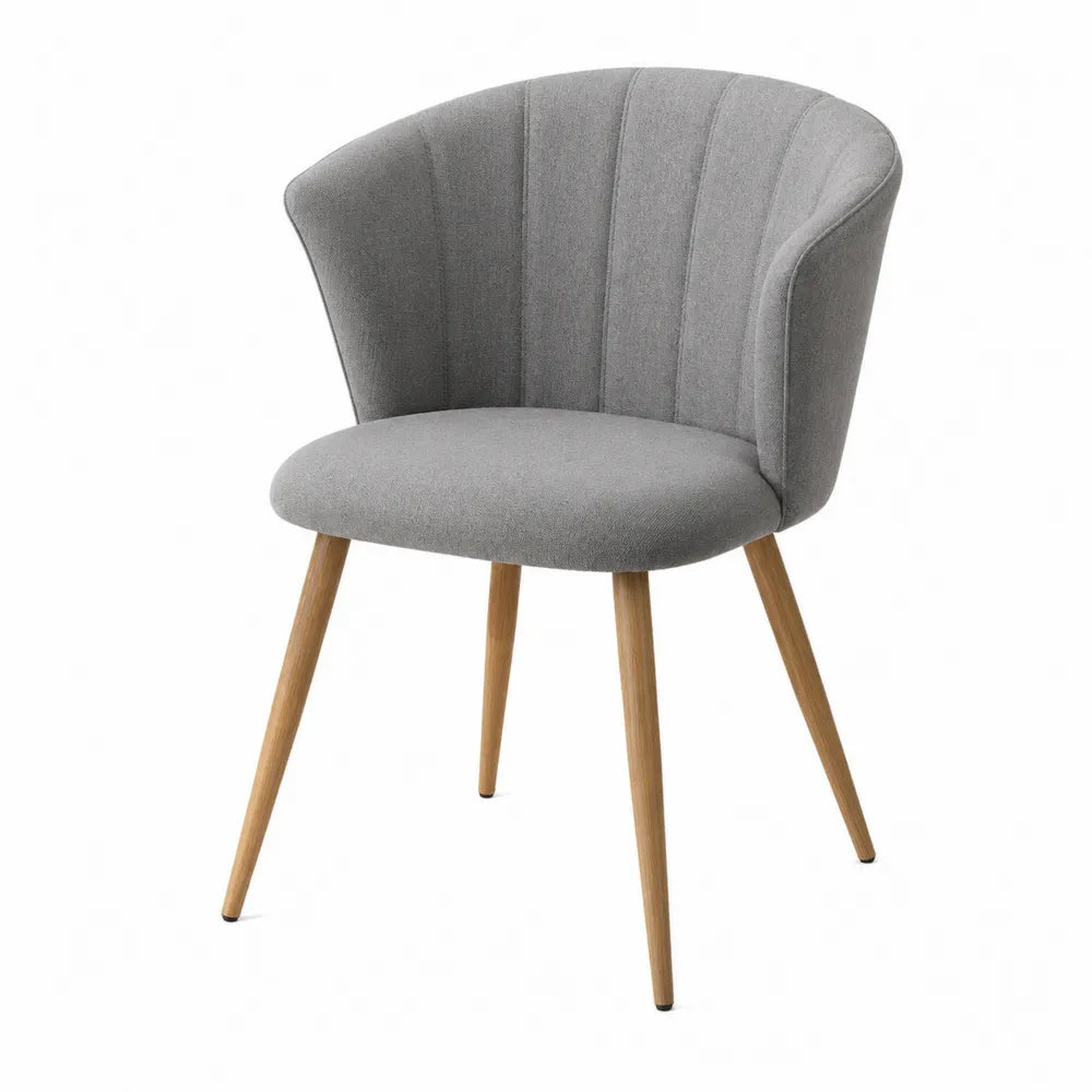 Chaise en bois et tissu polyester gris