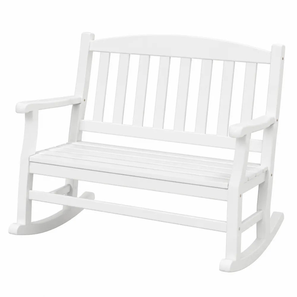 Banc à bascule extérieur en plastique blanc 120 cm