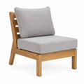 Fauteuil en bois avec coussins en polyester gris