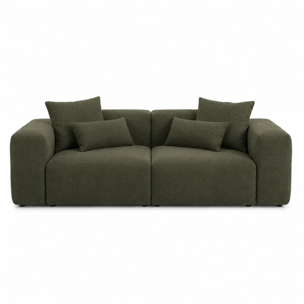 Canapé modulaire 2 places en tissu vert