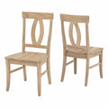 Chaises de salle à manger en bois de chêne clair avec dossier décoratif