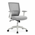 Chaise de bureau en maille avec accoudoirs réglables, gris