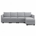 Canapé modulaire en tissu polyester gris