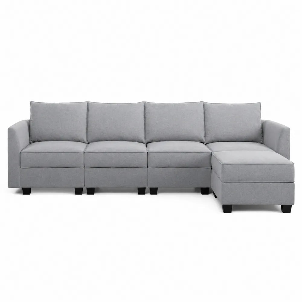 Canapé modulaire en tissu polyester gris