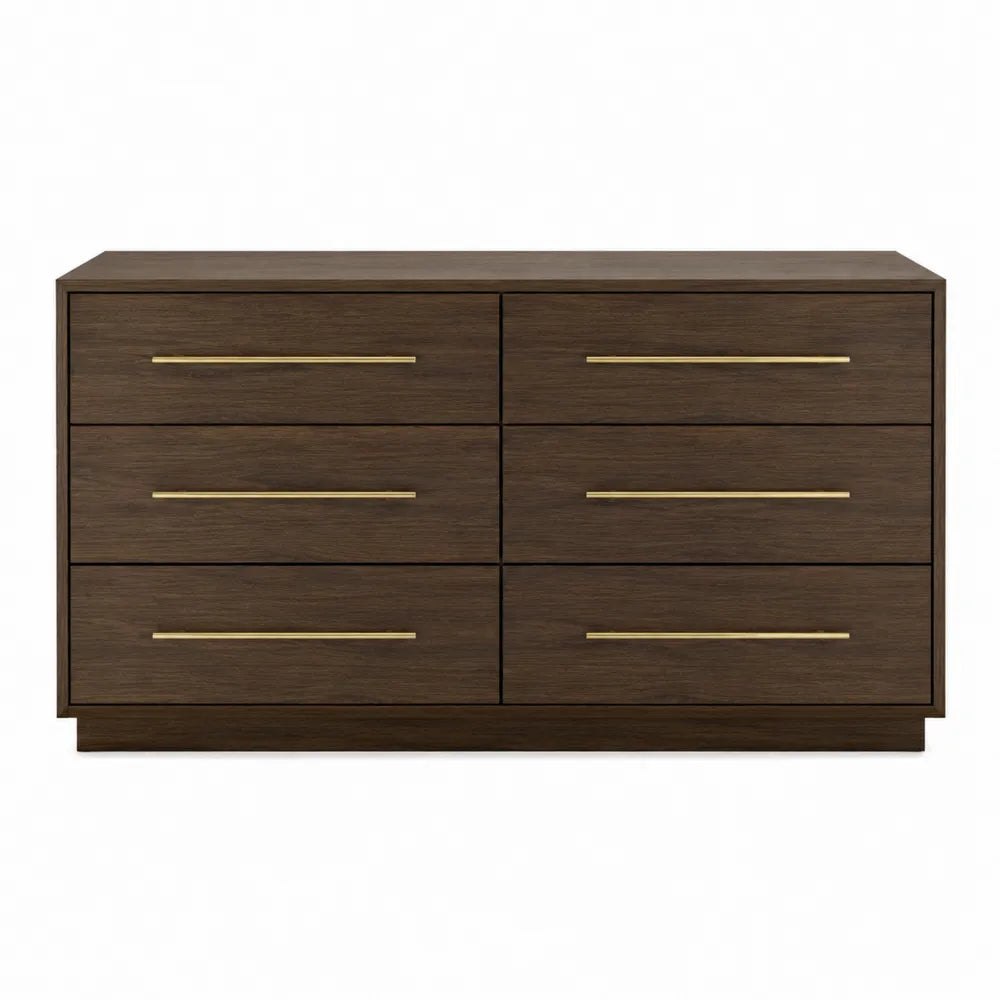 Commode en bois avec poignées métalliques dorées 140x45x80 cm