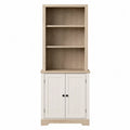 Bibliothèque en MDF beige et blanc avec armoire 80x30x190 cm