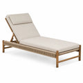 Chaise longue en bois d'acacia avec coussins en polyester crème