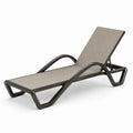 Chaise longue de jardin en aluminium et textilène beige