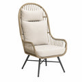 Chaise d'extérieur en corde et métal beige