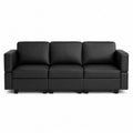 Canapé modulaire trois places en cuir PU noir