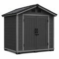 Abri de jardin en plastique gris foncé 150x130x190 cm