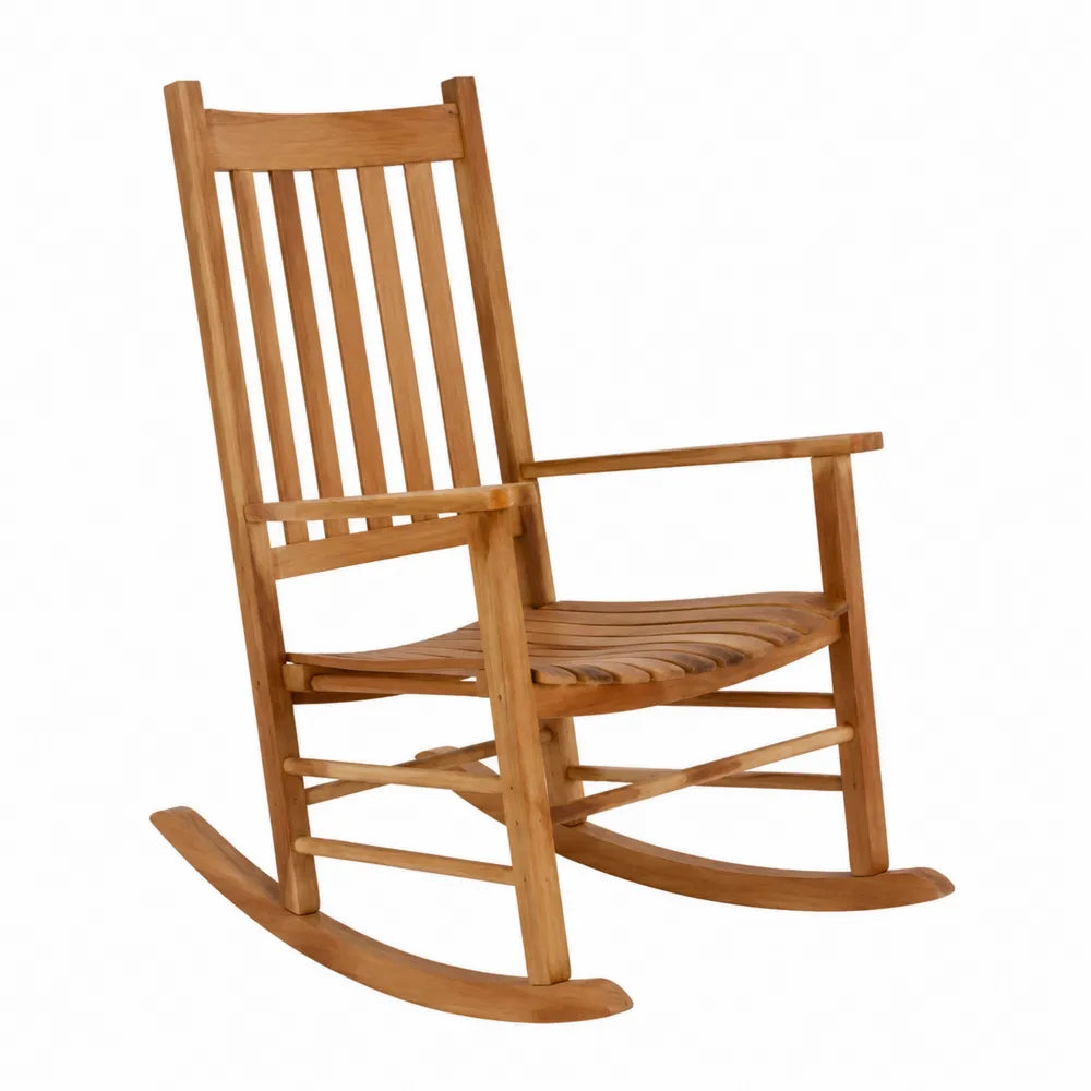 Chaise berçante en bois de teck