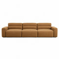 Canapé modulaire 3 places en tissu polyester marron 280 cm