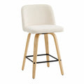 Chaise en bois avec siège en tissu blanc 65 cm