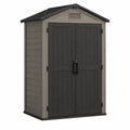 Abri de jardin en plastique gris et noir 130x192x198 cm