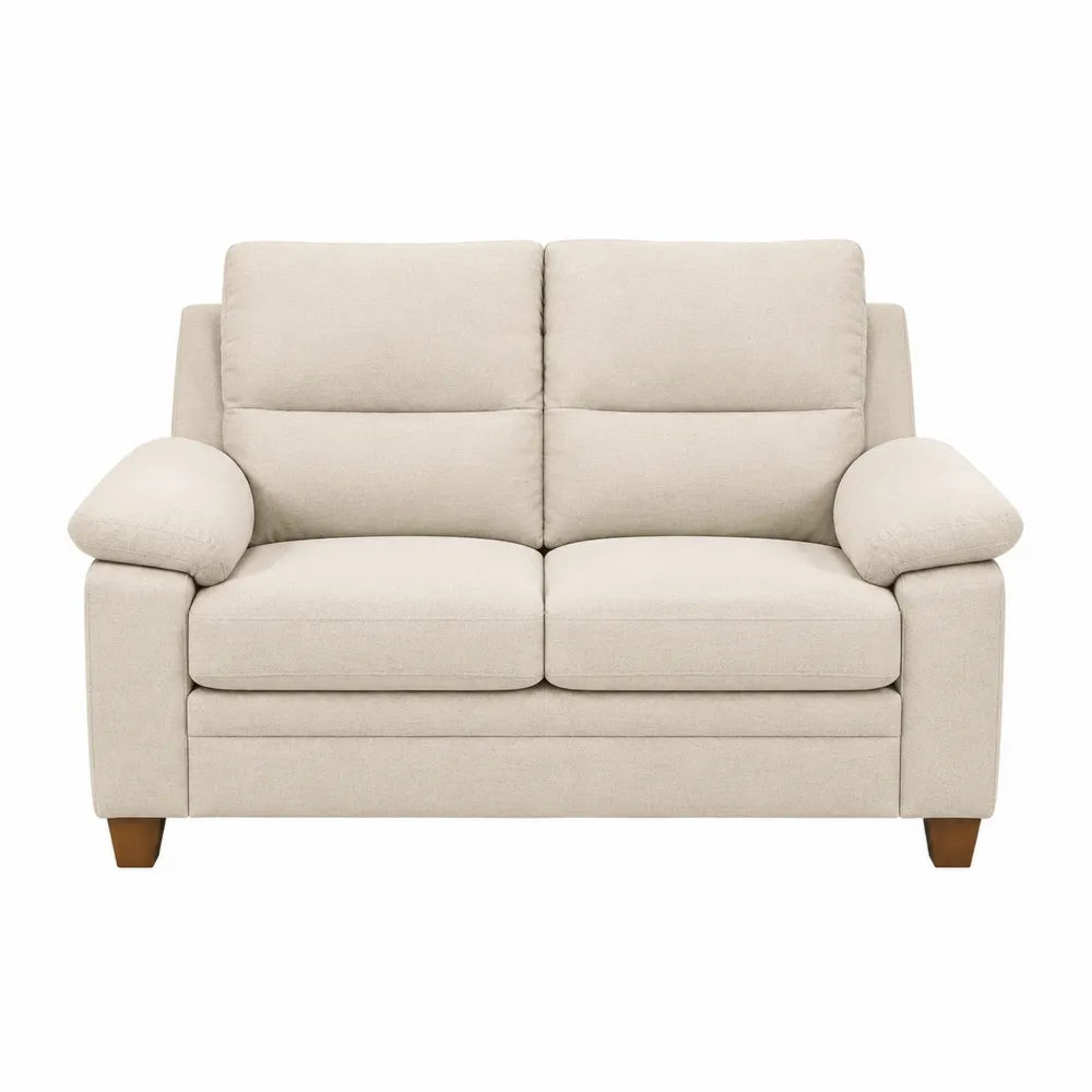 Canapé deux places en tissu polyester beige