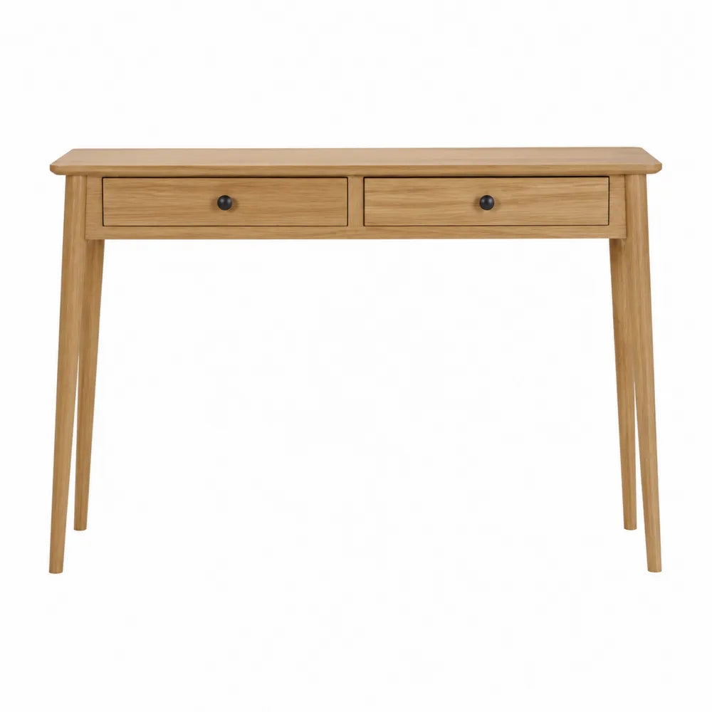 Bureau en bois de chêne massif avec 2 tiroirs 120 cm